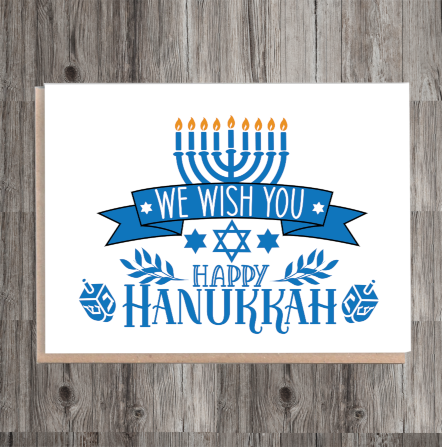 Wishing You A Happy Hanukkah Card, Hanukkah